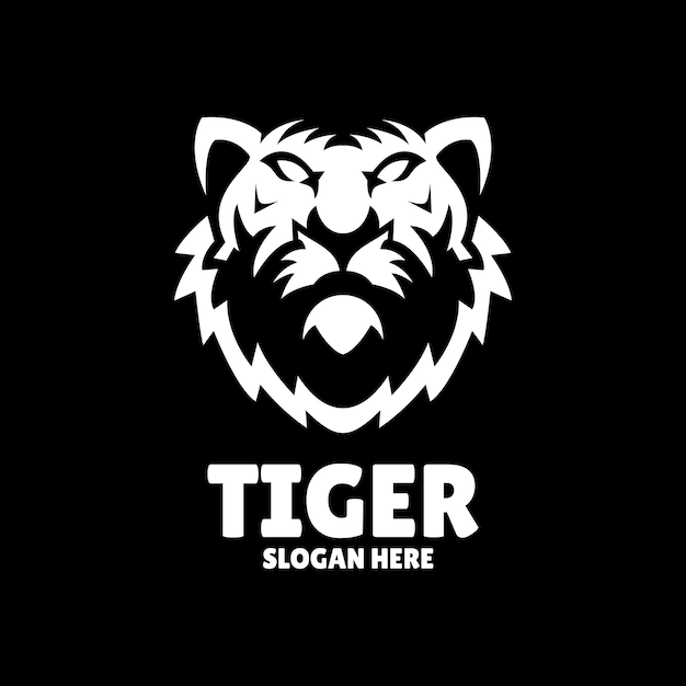 Ilustración del diseño del logotipo de la silueta del tigre