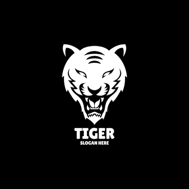 Ilustración del diseño del logotipo de la silueta del tigre