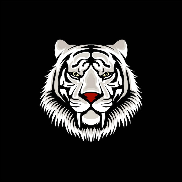 Ilustración de diseño de logotipo de tigre blanco