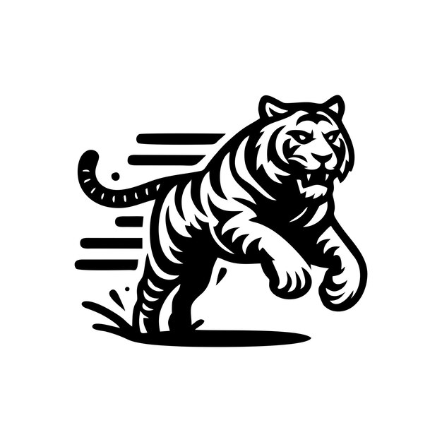 Ilustración del diseño del logotipo del tigre vectorial negro