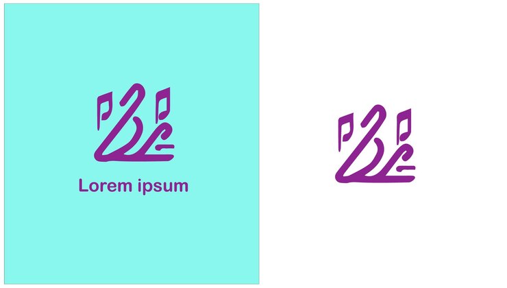 Vector ilustración del diseño del logotipo único de music melody harmony tunes
