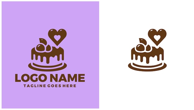 Ilustración del diseño del logotipo único de la pastelería, la panadería y la confitería