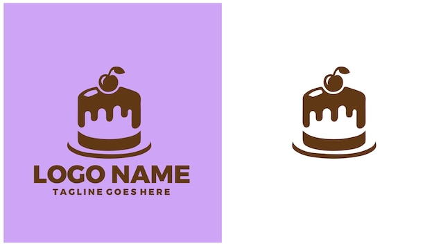 Ilustración del diseño del logotipo único de la pastelería, la panadería y la confitería