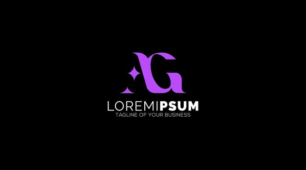 Ilustración de diseño de logotipo de vector de letra abstracta AG