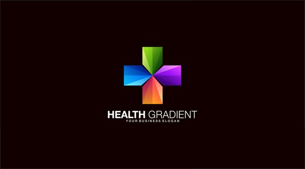 Ilustración de diseño de logotipo de vector de salud degradado