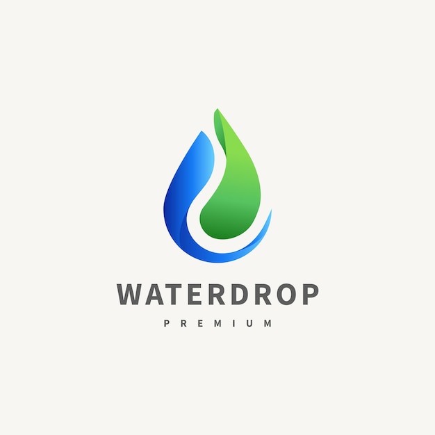 Ilustración del diseño del logotipo vintage de la gota de agua 2