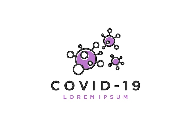 Ilustración del diseño del logotipo del virus corona covid-19