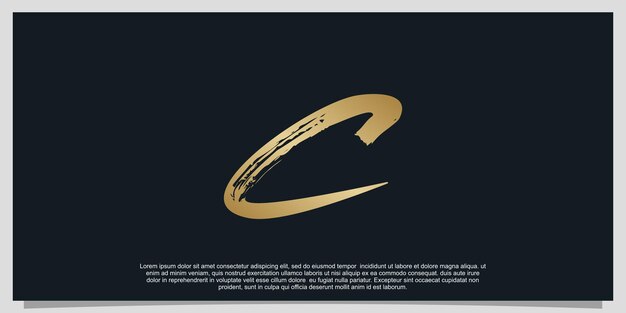 Ilustración de diseño de lujo degradado de diseño de logotipo de letra C Vector Premium