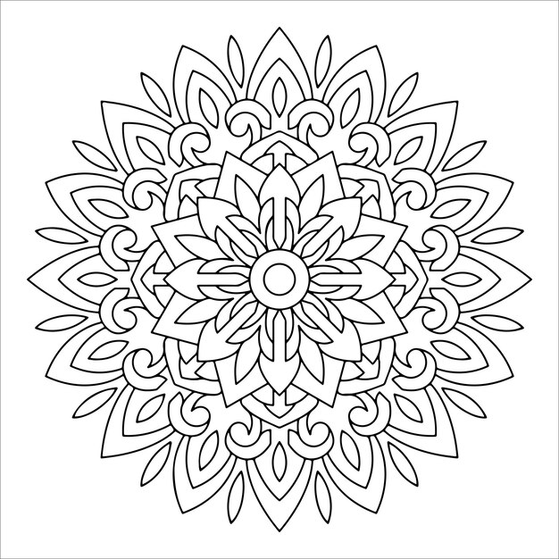 Ilustración de diseño de mandala para colorear página