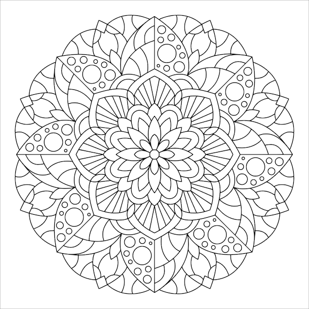 Ilustración de diseño de mandala para colorear página