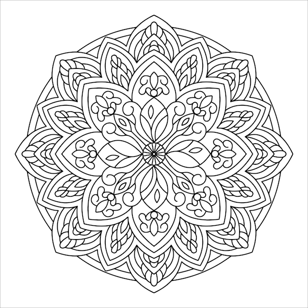 Ilustración de diseño de mandala para colorear página