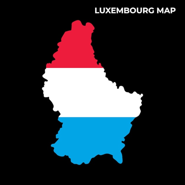 Vector ilustración de diseño de mapa de bandera nacional de luxemburgo de la bandera de país de luxemburgo dentro del vector de mapa