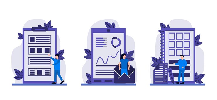Vector ilustración de diseño de marketing de paquete plano