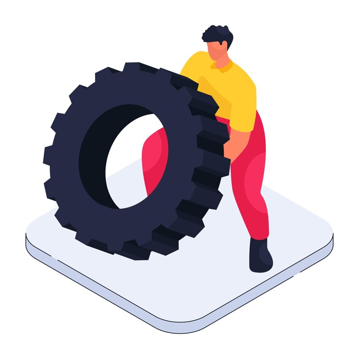 Vector ilustración de diseño de moda de un neumático volcado