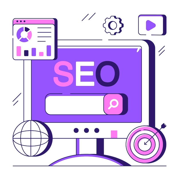 Una ilustración de diseño de moda de SEO