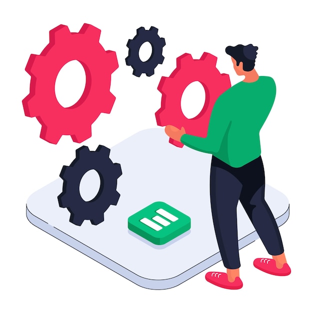 Ilustración de diseño moderno de la configuración de datos