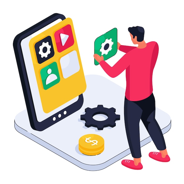 Ilustración de diseño moderno de la configuración de video móvil