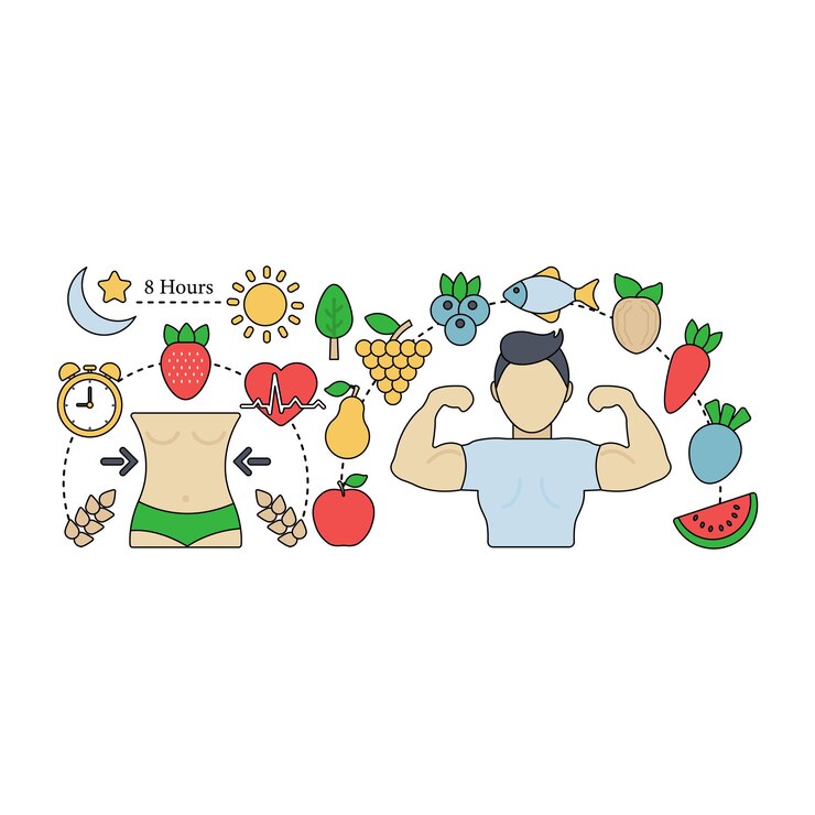 Vector ilustración de diseño moderno de dieta saludable