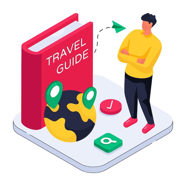 Ilustración de diseño moderno de una guía de viajes