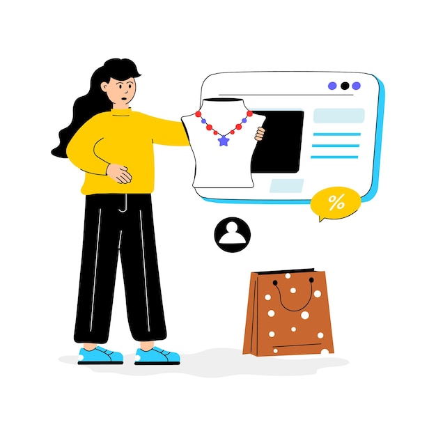 Una ilustración de diseño moderno de una joyería