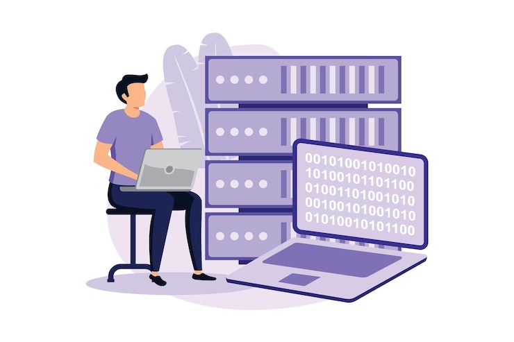 Vector ilustración de diseño moderno plano de big data