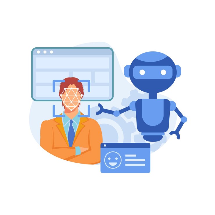 Vector ilustración de diseño moderno plano de computación afectiva