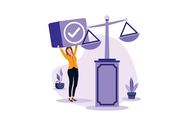 Ilustración de diseño moderno plano de disciplina de responsabilidad