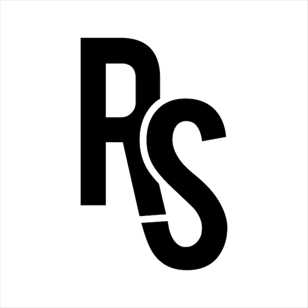 Ilustración del diseño del monograma del logotipo rs