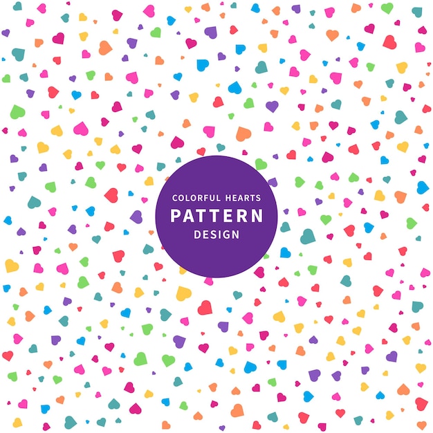 Ilustración de diseño de patrón de corazones de colores