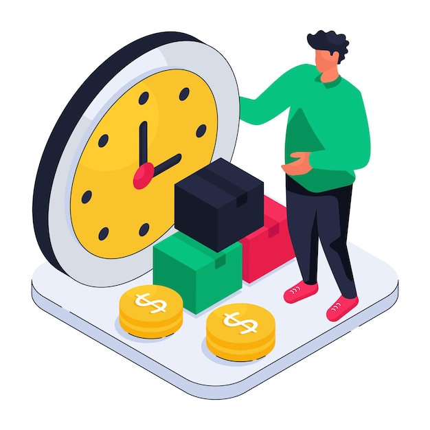 Ilustración de diseño perfecto del tiempo de entrega.