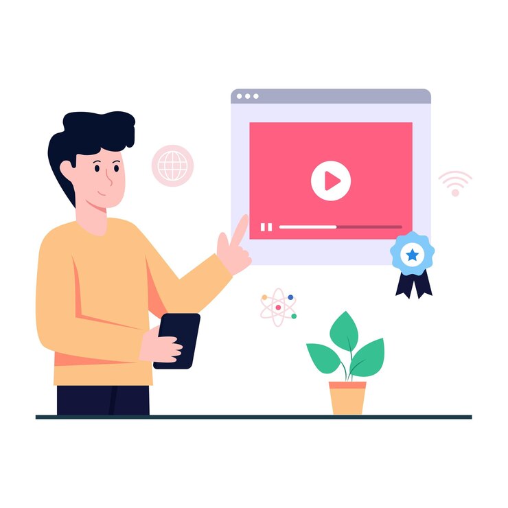 Vector ilustración de diseño perfecto de video en línea