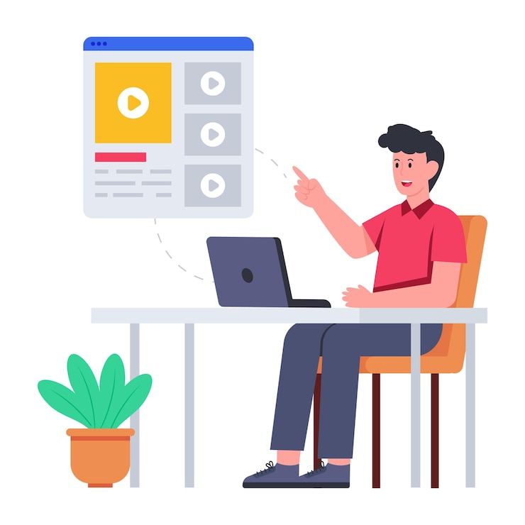 Vector ilustración de diseño perfecto de video en línea