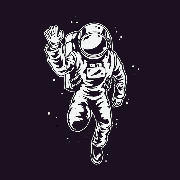Ilustración del diseño de personaje de astronauta dibujar a mano