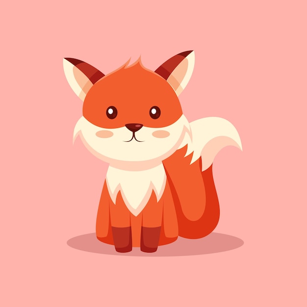Ilustración de diseño de personaje lindo zorro