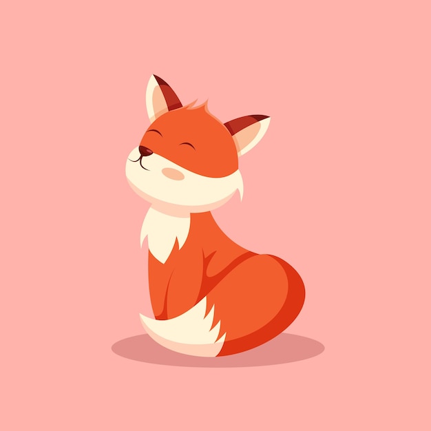 Ilustración de diseño de personaje lindo zorro