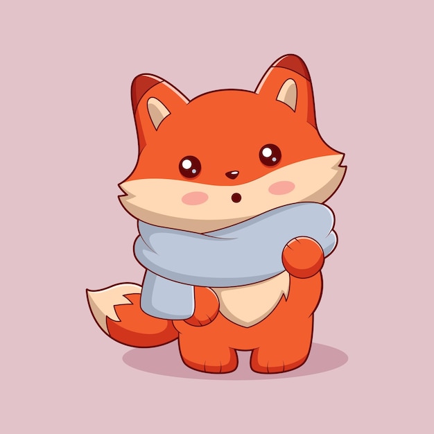 Ilustración de diseño de personaje lindo zorro