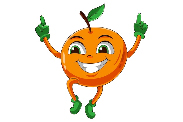 Ilustración de diseño de personaje naranja lindo