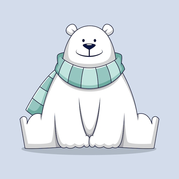 Ilustración del diseño del personaje del oso polar