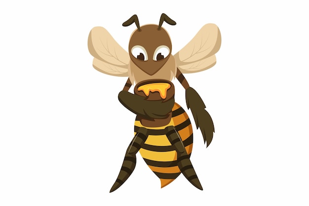 Ilustración de diseño de personajes de abeja linda