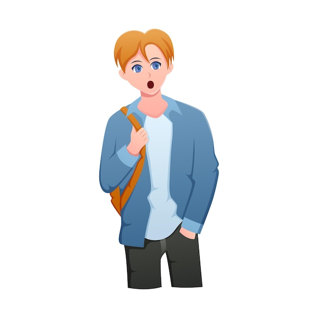 Ilustración del diseño de personajes de Anime Boy