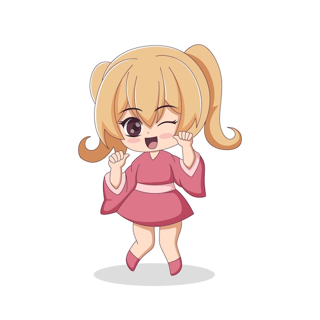 Ilustración del diseño de personajes de anime de Chibi