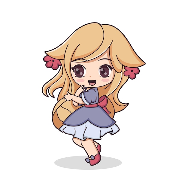 Ilustración del diseño de personajes de anime de Chibi