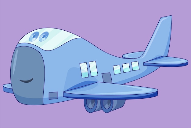 Vector ilustración de diseño de personajes de aviones lindos