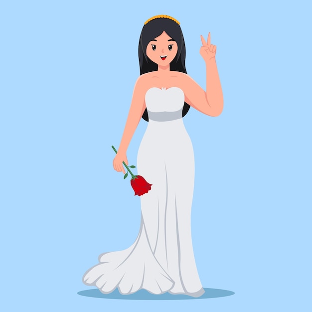 Ilustración de diseño de personajes de boda hermosa