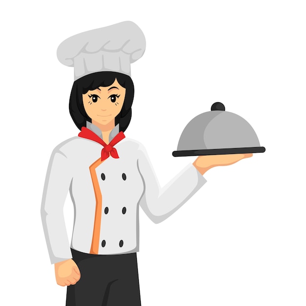 Ilustración de diseño de personajes de chef femenina