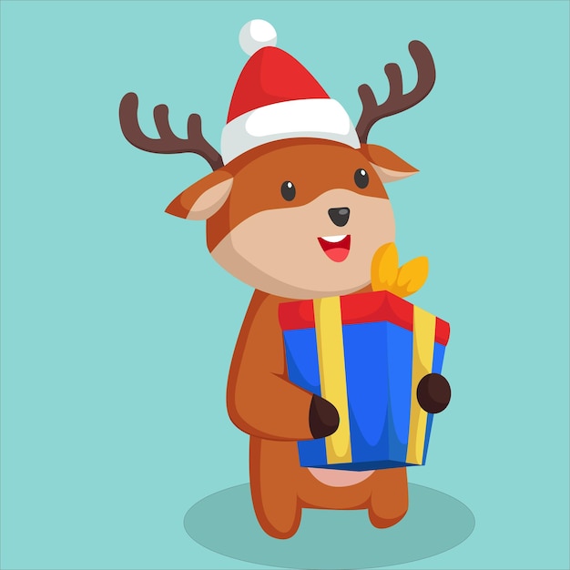 Ilustración de diseño de personajes de ciervos del día de Navidad