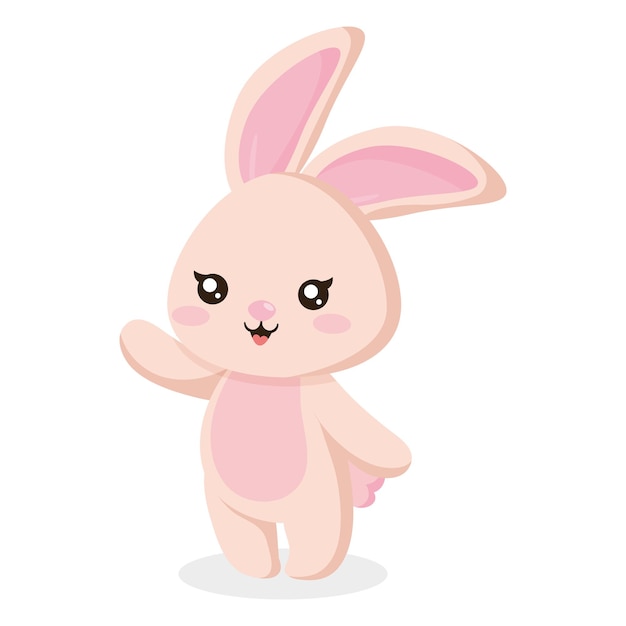 Ilustración de diseño de personajes de conejito lindo