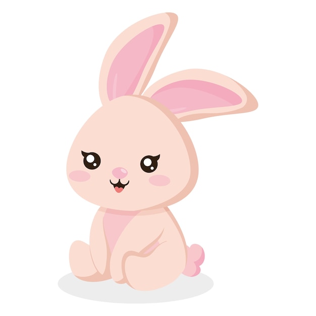 Ilustración de diseño de personajes de conejito lindo