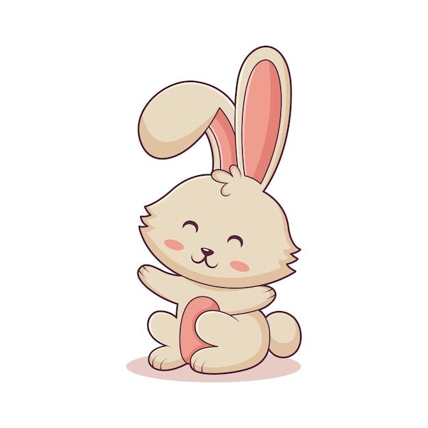 Ilustración de diseño de personajes de conejito lindo