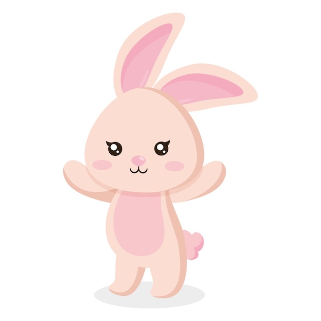 Ilustración de diseño de personajes de conejitos lindos